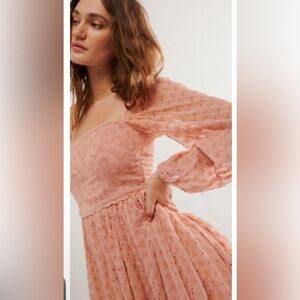 FREE PEOPLE MALINA DRESS MINI Coquette COWGIRL BOHO ANTHROPOLOGIE REVOLVE XS